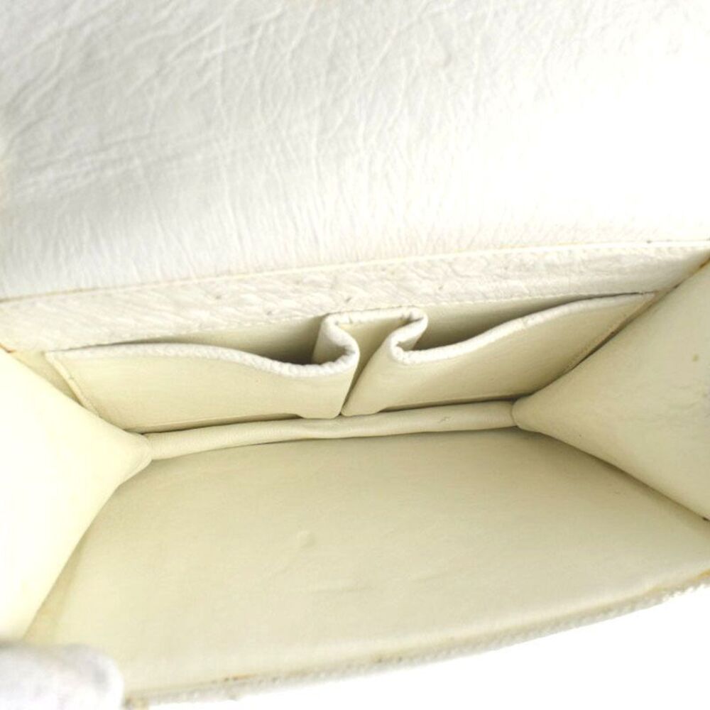 Celine Ostrich White Double Flap Gold Handbag - Picture 6 of 8